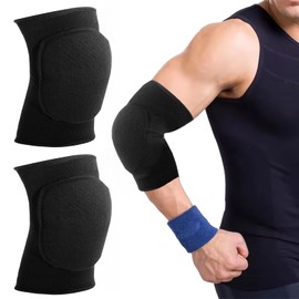 Pack of 2 Volleyball Elbow Pads, Elbow Bandages with Thick Sponge, Arm Support Breathable Elbow Covers for Children, Men and Women, Knee Brace for Basketball, Football