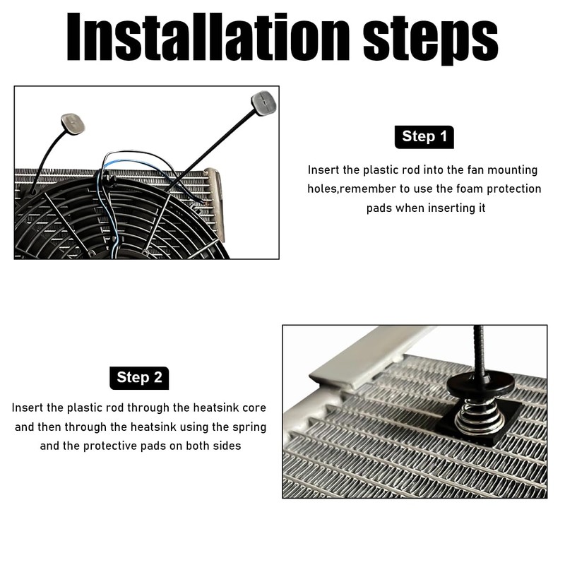Ohleats 2 PCS Fan Mounting Kit, Auto Plastic Push Through