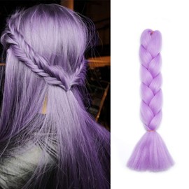 One Piece 24" Braiding Hair Extension Synthetic Crochet 100g Hair Braids Heat Resistant - Light Purple