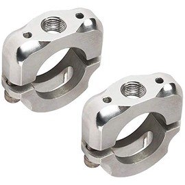 Speedway Motors Billet Aluminum Accessory Clamp for 1-1/2 Inch Tube Roll Bars, Clamp-On Mount for Hood Pins, Reservoir Tanks or Custom Brackets, Drilled & Tapped, 2 Pack