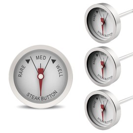 KT THERMO Steak Thermometer, Meat BBQ Gril in Oven, Instant Read, Mini Button Prob, Washable, 4pcs Set