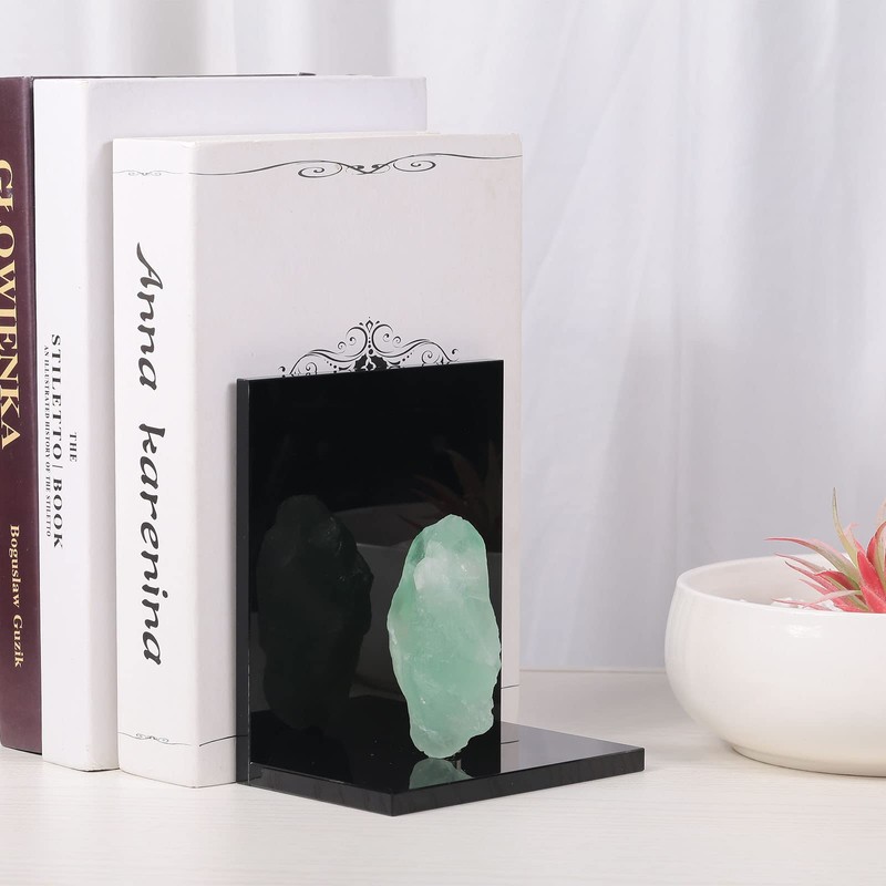 rockcloud Set of 2 Raw Crystal Stone Bookends L Shaped