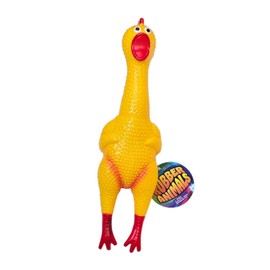 Rubber Chicken with Sound - 2 Pack (8") Collectible Squeeze Chicken, Prank Novelty Toy, Decompressive/Vent Toy, Silly Party Favor for Kids, Adults, Dogs, Family Games, Noisemaker (Chicken, 2, Pack)