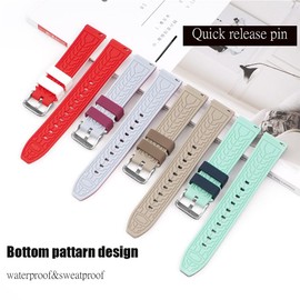 Yhmoo Rubber WatchBands for Moonswatch Watch,double colors Soft Silicone Strap Compatible with Omega x Swatch MoonSwatch Speedmaster 20mm Watch,Quick Release for Men Women (black&green)