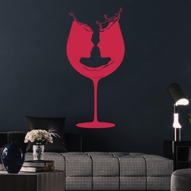 Wall Decals Wine Glass Modern Decor for Living Room and Kitchen z5242