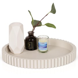 Cathyeen Oval Tray for Coffee Table Decor, 13" Concrete Coffee Table Tray, Table Centerpieces Decorative Trays for Home Decor, Modern Decorative Trays, Centerpiece Trays, Gray