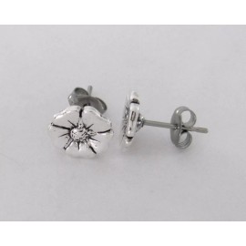 Sterling Silver 9mm poppy flower Hypo-Allergeni