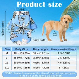 Hawaii Dog Shirts for Small, Summer Dog Shirts, Pet Polo Shirt T-Shirt, Dog Shirt for Small Dogs, Dog Shirt, Printed T-Shirts, Quick Drying, Breathable, for Small Dogs and Cats (Sky Blue, XXL)