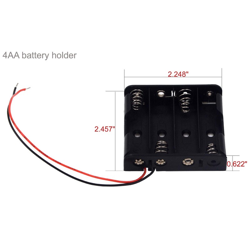 LampVPath (Pack of 4 AA Battery Holder Bundle: Single 1AA