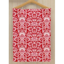 The Season Thread Kitchen Tea Towel Set, Red, 100% Cotton Multi-Purpose Kitchen Dish Cloth Towels, Size 18x28 Inch, for Everyday Kitchen Cooking.