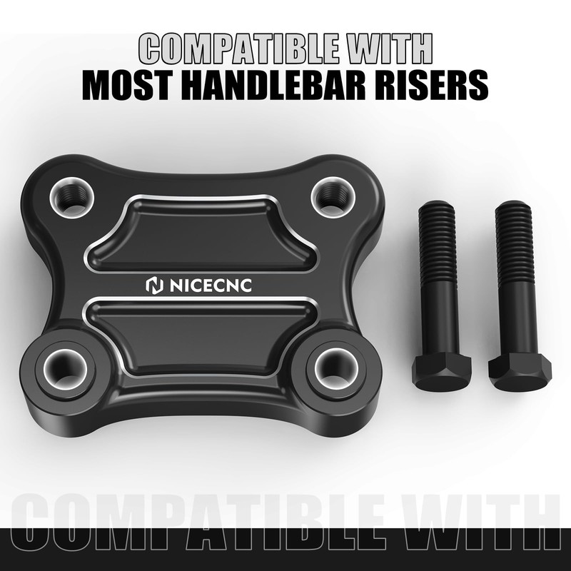 NICECNC Handlebar Riser Pull Back Plate Aluminium Black Handlebar Displacement