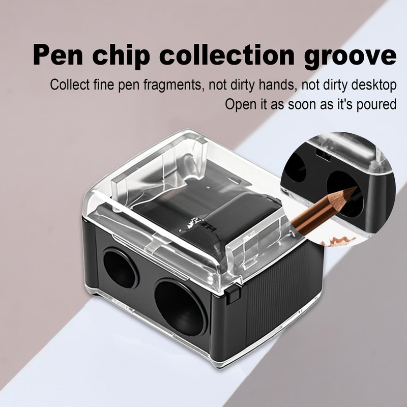 2 PCS Eyeliner Sharpener,2 Holes Makeup Sharpener,Compact Eyebrow Pencil Sharpener