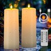 SoulBay 10" x 4" Flameless USB Rechargeable Candles, Solar Powered