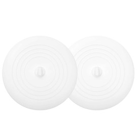 Tub Stopper 2 Pack,Bathtub Drain Stopper,6 inches Bathtub Tub Drain Cover Stopper,Silicone Drain Plug Plug,Kitchen Bathroom Hair Water Shower Stopper,Large Bathroom Laundry Accessories (White/White)