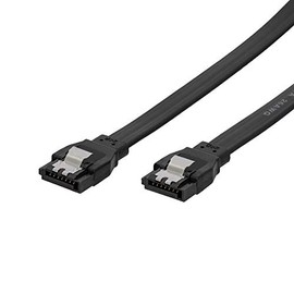 Owtec OWL-SATA3SS50-BK SATA 3 Cable, Supports 6Gbps, Latch, Straight Connector, 20.9 inches (50 cm), Black