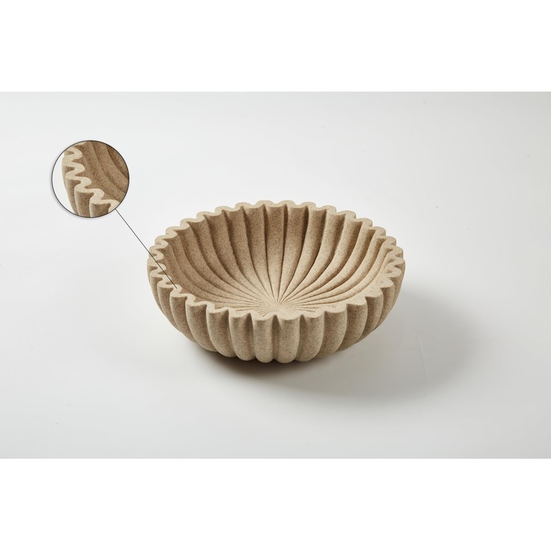 Ruffle Decor Large Decorative Bowl,fruit bowl kitchen stone bowl,bowl decor,Trendy