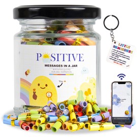 AMAQUANG 90 Positive Messages in a Jar with NFC Keychain, Positive Affirmation Gift, Anxiety Relief, Self Care Kit, Stress Relief Gift, Motivational Gifts, Self Care Gifts, Mother’s Father's Day Gifts