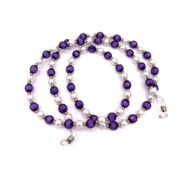 Beaded Eyeglass Chain Holder Sunglass Holder Strap Eyewear Retainer Lanyard Cord (Purple)
