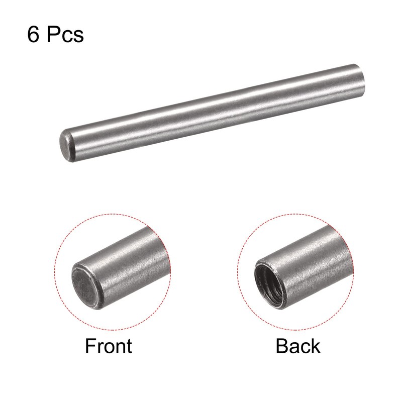 sourcing map M6 Internal Thread Dowel Pin 6pcs 10x100mm Chamfering