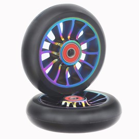 aibiku Set of 2 100 mm Stunt Scooter Wheels with Abec-11 Ball Bearings