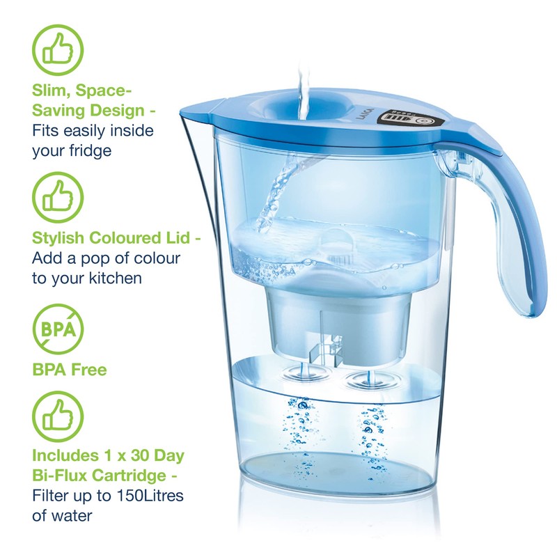Laica J434H Tischwasserfilter Stream Line J31-AD Gesamtfassungvermögen 2,30 L, Farbe