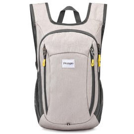 Prospo 12L Hiking Backpack Small Lightweight Travel Backpack for Women Men Casual Foldable Shoulder Bag, Beige, Small