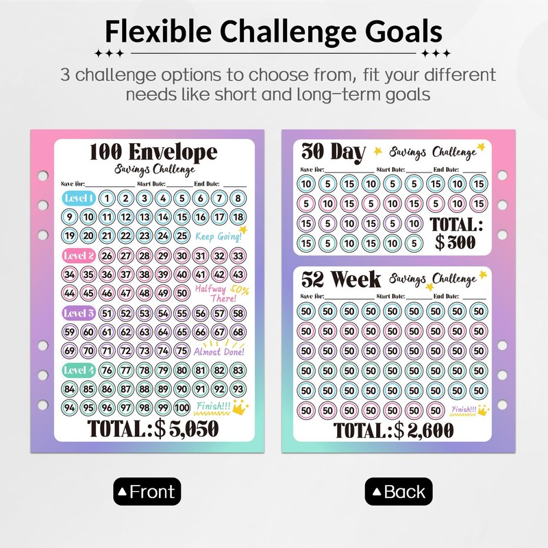 Sooez 100 Envelope Money Saving Challenge Book with 100 Pocket