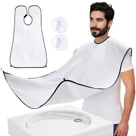 Delantal para barba para hombre, para afeitar, para barba y barba, el mejor regalo para hombres (blanco)
