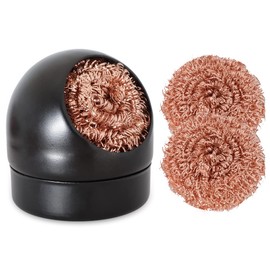 Welding Soldering Iron Tip Cleaner Kit, Solder Tip with Cleaning Brass wire sponge, W/Stand Set Holder Black with 3 PCS Solder Tip Cleaning Wire and 1 PC Holder, No Water Needed