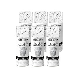 Rust-Oleum 372487 Specialty Marble Spray Paint, 10.25 oz, White, 6 Pack
