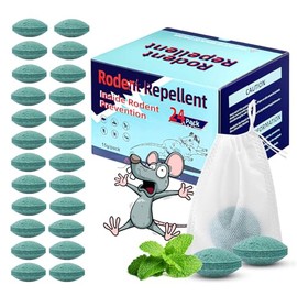Mouse Rodent Repellent,24 Pack Peppermint Lemon Mice Repellent for Squirrel Rats Spider Pests, Natural Repellent for Kitchen, Warehouse, Car, Indoor, Outdoor, Safe for Pets & Family
