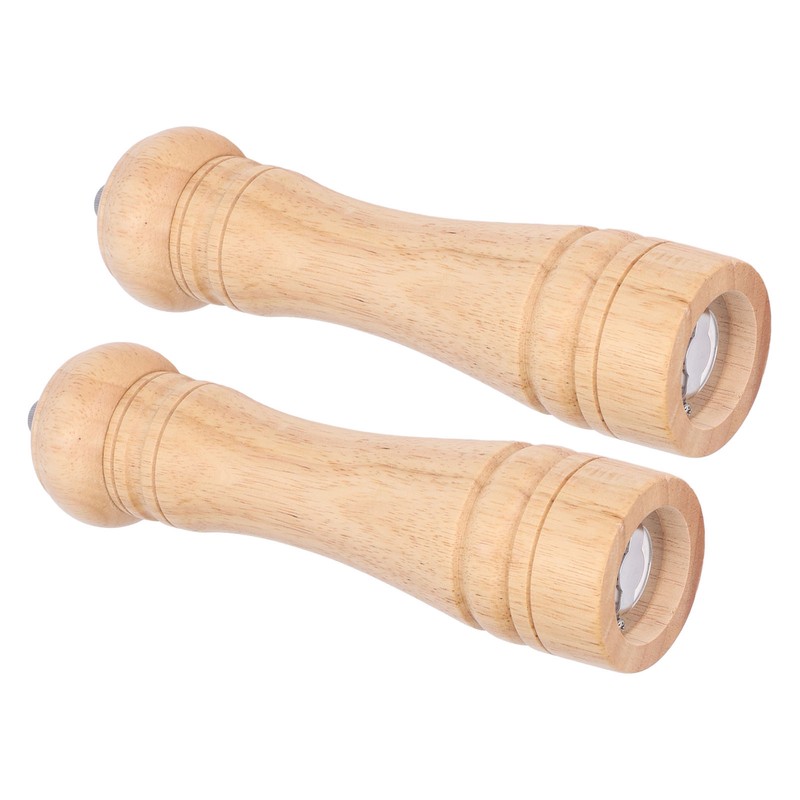 2pcs Wood Salt and Pepper Grinder Adjustable Coarseness Wooden Pepper