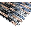 TST Mosaic Tiles Crystal Glass Tile Rose Gold Interlocking Chrome