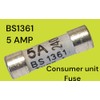 BS1361 Electrical Consumer Unit Fuse, 5 Amp, Pack of (10)