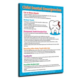 Safety Magnets Kids Dental Emergencies Poster (10 Pack) - Laminated - Dentist Office Decoration, School Nurse Poster - Educational Poster - 12x18 in.