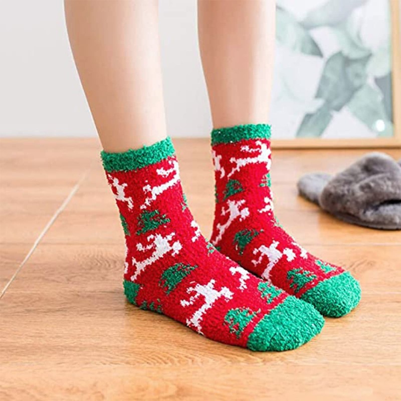 TaimeiMao Christmas Socks 6 Pairs, Christmas Socks Women, Fluffy, Cuddly