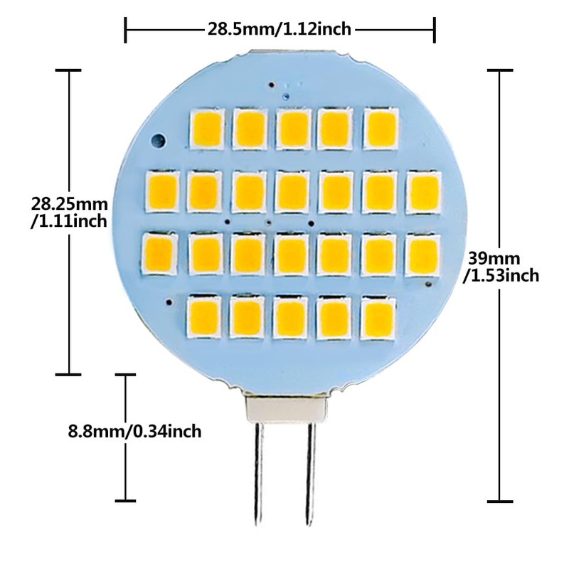 GLMING G4 LED Lamp 24-2835SMD Super Bright Dome Light Warm