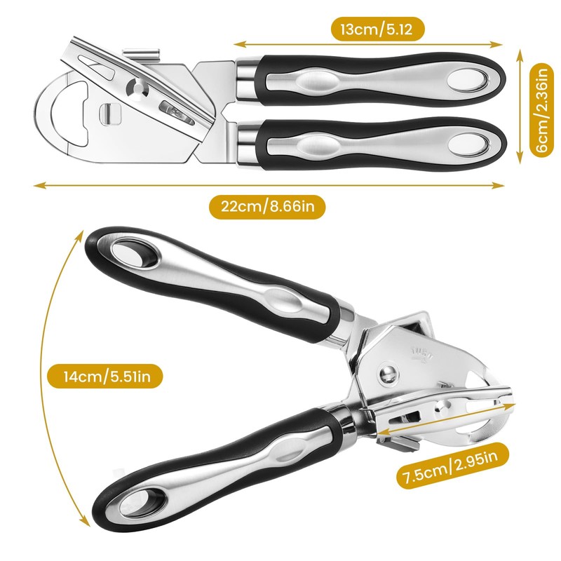 Brencco 3-in-1 Can Openers That Work, Heavy Duty Tin Opener