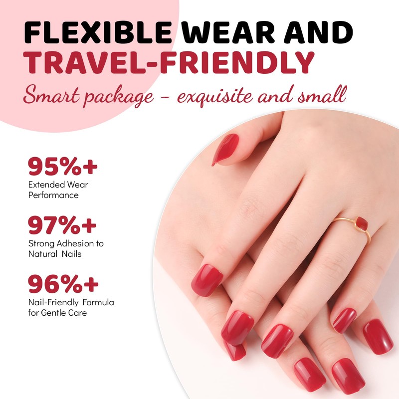 Aokitec Press On Nails Short Square - False Acrylic Nails