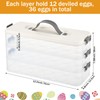 HFYZZ 3-Layer Deviled Egg Container with Lid and Handle, Clear