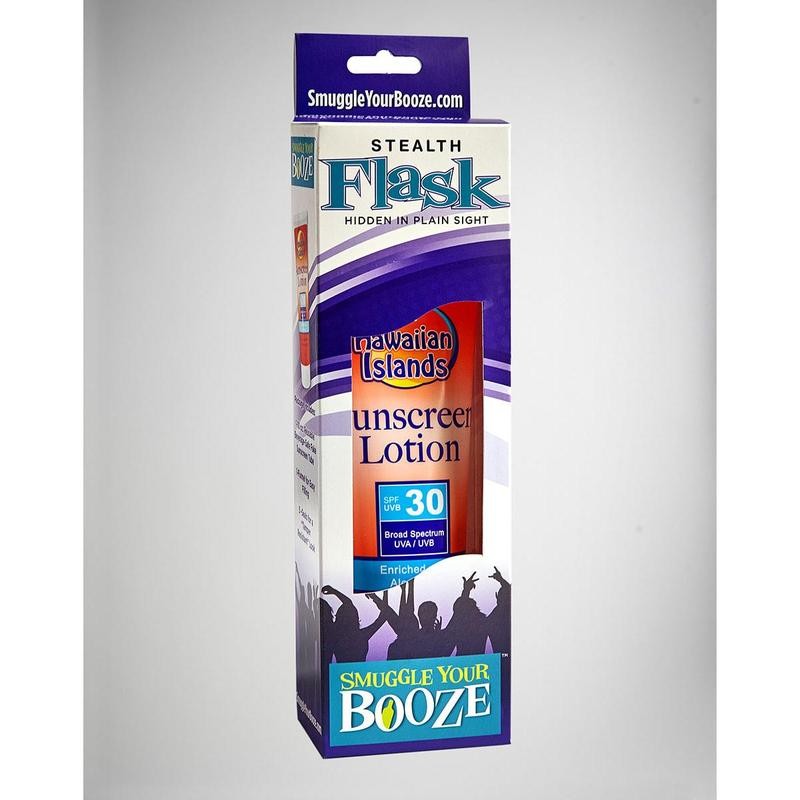 Smuggle Your Booze Flask Fake SPF 30 Sunscreen