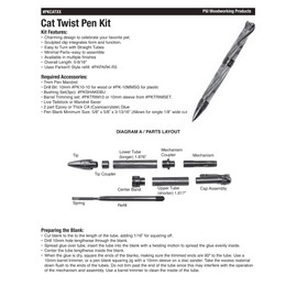 Penn State Industries PKCATCH Cat Twist Ballpoint Pen Kit Woodturning Project (1pack in Chrome)