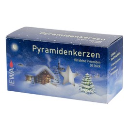 JEKA - Ebersbacher Kerzen 50er Pyramidenkerzen weiß 14 x 14 x 74 cm - Kerze - Unparfümiert - Weihnachtliche Dekoration