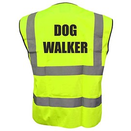 Dog Walker, Dog Walker Yellow Hi Viz Vis Vest Reflective Waistcoat Jacket Road Safety High Visibility Small