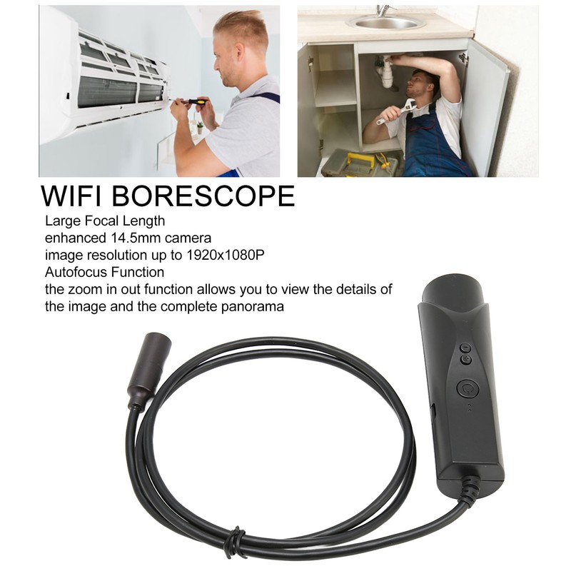 Wireless Endoscope Auto Focus IP67 Waterproof Zoomable HD WiFi Borescope