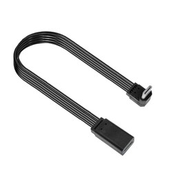 STUPDOLERI 90 Degree USB C Extension Cable Type C Flat Data Line USB C 2.0 Male to Female Extension Short Cord for Data Transfer and Charging (CF-CMUP, 20CM/0.65FT)