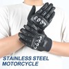 Qaemyro Stainless Steel Motorcycle Gloves for Men, Touchscreen Gloves for