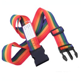 4 Pack Luggage Straps, Adjustable Suitcase Belts, Heavy Duty Non-Slip Travel Luggage Straps, TSA Approved with Quick-Release Buckle Travel Accessories Bag Straps（Rainbow）