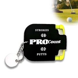 SULIUDAJI 1 Piece Golf Strike Counter, Mini Golf Strike Clicker Counter Black Golf Score Counter with Dial Reset Tool Keychain for Various Types of Competitions and Games