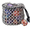 YOUSHARES Drawstring Game Dice Bag - Stainless Steel Chainmail DND